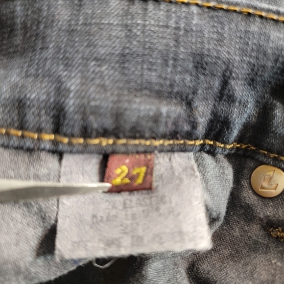 7 For All Mankind Sz 27x32 Bootcut Jeans Dark Wash Y2K 90s - Picture 5 of 8